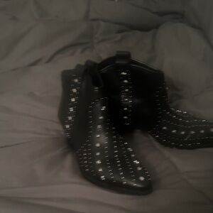 Sam Edelman Black Studded Ankle Boots
